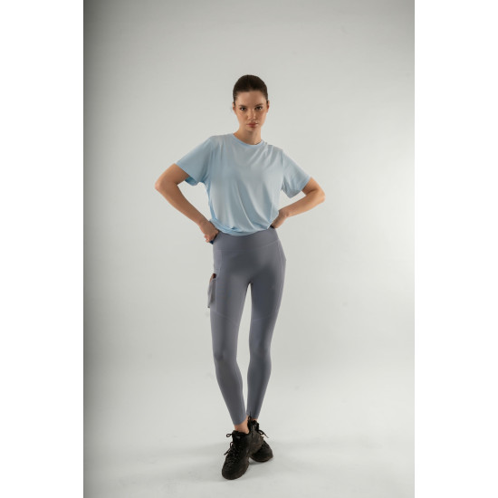 woman leggings gym - blue