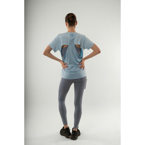 woman gym tshirt - blue