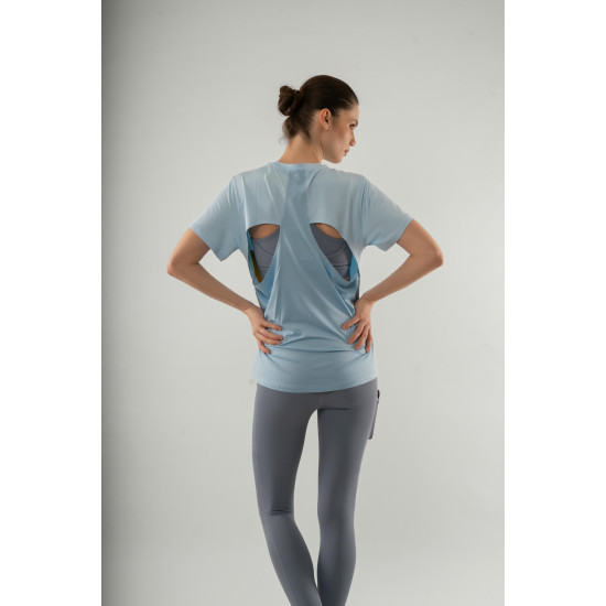 woman gym tshirt - blue